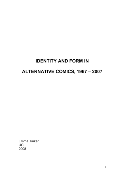 Identity and form in alternative comics, 1967 &ndash; 2007