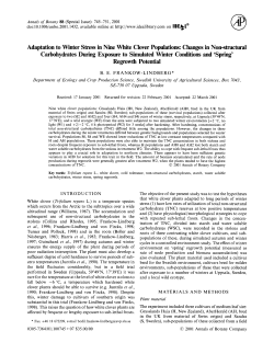 Adaptation to Winter Stress in Nine White Clover Populations