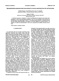 Spin-polarization parameters and cross sections for electron