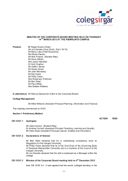 Minutes Corporate Board 14 March 2013