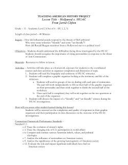 Hollywood v. HUAC - Teaching American History