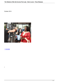 Sierra Leone - Press Releases - The Website of Mrs Sia Koroma