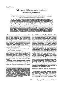 Individual differences in bridging inference