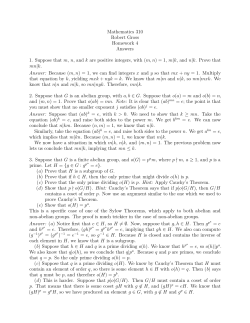 Mathematics 310 Robert Gross Homework 4 Answers 1. Suppose