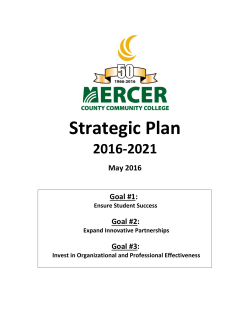 Strategic Plan 2016-2021  - Mercer County Community College