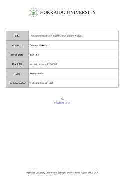 Instructions for use Title The English Imperative