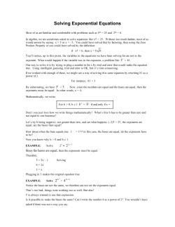 Solving Exponential Equations