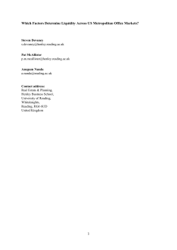 Which Factors Determine Liquidity Across US Metropolitan Office