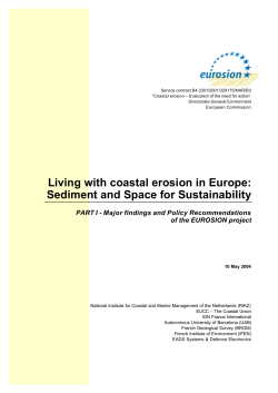 Living with coastal erosion in Europe: Sediment and Space