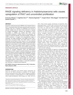RAGE signaling deficiency in rhabdomyosarcoma cells causes