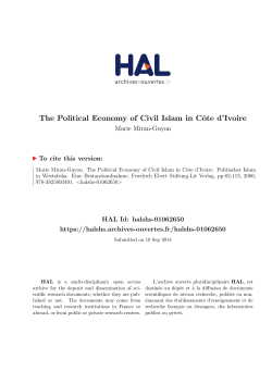 The Political Economy of Civil Islam in Côte d`Ivoire - Hal-SHS