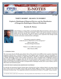Dirty Bombs - Foreign Policy Research Institute