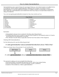 A valid generalization about presidential elections since