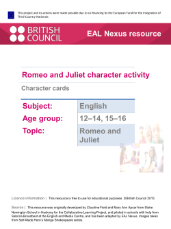 Character cards - EAL Nexus