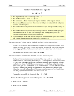 Standard Form of a Linear Equation