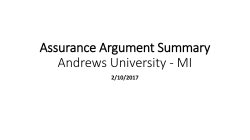 Assurance Argument Summary Andrews University