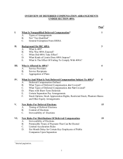 i OVERVIEW OF DEFERRED COMPENSATION