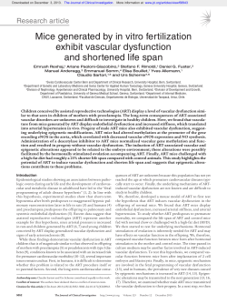 Mice generated by in vitro fertilization exhibit vascular
