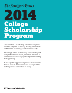 College Scholarship Program - The New York Times Company