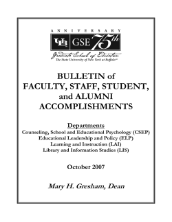 October 2007 - UB Graduate School of Education