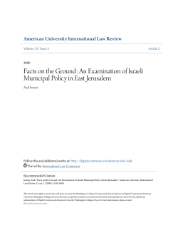 Facts on the Ground: An Examination of Israeli Municipal Policy in