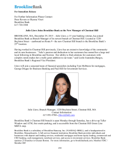 Julie Llave Joins Brookline Bank as the New Manager of Chestnut Hill