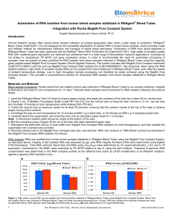 Automation of RNA isolation from blood stabilized in