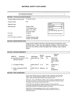 MSDS for Tin Standard Solution - 1000 ppm