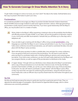 How To Generate Coverage Or Draw Media Attention To A Story