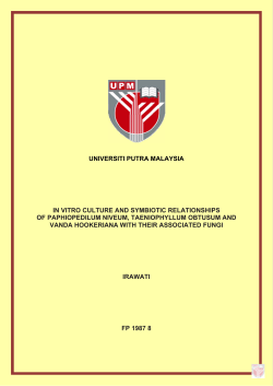 universiti putra malaysia in vitro culture and symbiotic relationships