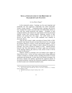 Sexual Exploitation in the Rhetoric of Elizabeth Cady Stanton