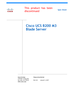 Cisco UCS B200 M3 Blade Server Spec Sheet