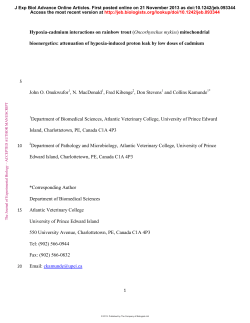 Hypoxia-cadmium interactions on rainbow trout (Oncorhynchus