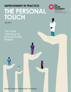 the personal touch - The Health Foundation