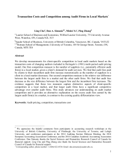 Transaction Costs and Competition among Audit Firms in Local