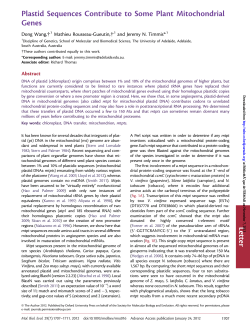 Plastid Sequences Contribute to Some Plant Mitochondrial Genes