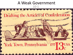 A Weak Government - Immaculata Catholic School