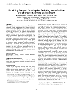 Providing Support for Adaptive Scripting in an On