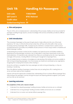 Unit 19: Handling Air Passengers - Edexcel