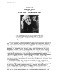 In Memoriam Richard Hale Goodwin 1910&ndash;2007 Botanist, Teacher