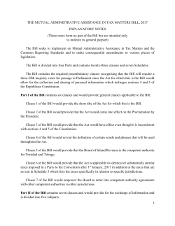 The Mutual Administrative Assistance in Tax Matters Bill, 2017
