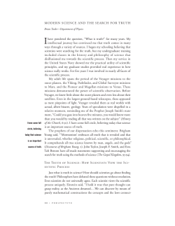 Modern Science and the Search for Truth