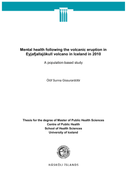 Mental health following the volcanic eruption in