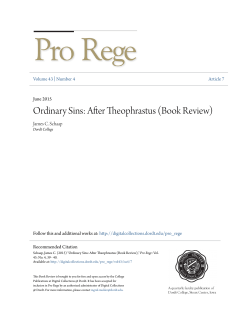 Ordinary Sins: After Theophrastus (Book Review)