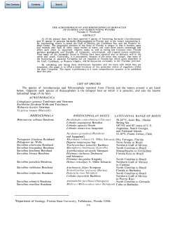 The Acrothoracican and Rhizocephalan Barnacles of Florida and