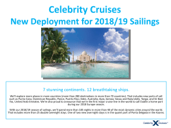 Celebrity Cruises New Deployment for 2018/19 Sailings