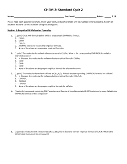 CHEM 2: Standard Quiz 2