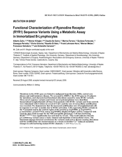 Functional characterization of ryanodine receptor (RYR1) sequence
