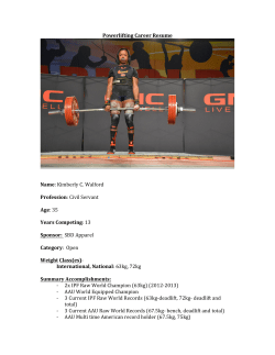 Powerlifting Career Resume Name: Kimberly C
