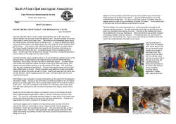 June 2013 - Cape Peninsula Spelaeological Society